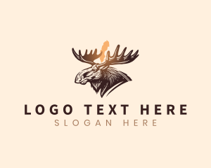 Map - Sweden Moose Antlers logo design