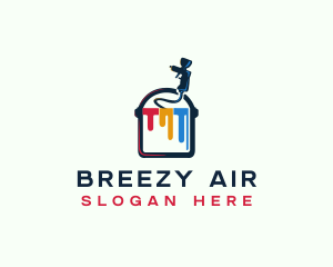 Paint Bucket Air Brush logo design