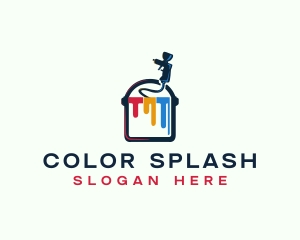 Painting - Paint Bucket Air Brush logo design