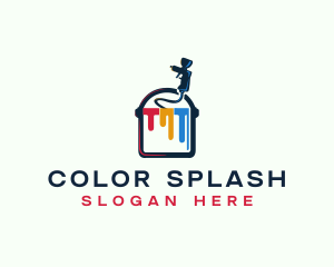 Paint Bucket Air Brush logo design