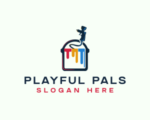 Paint Bucket Air Brush logo design