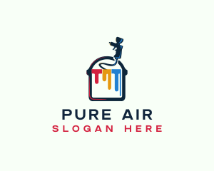 Paint Bucket Air Brush logo design