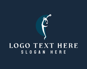 Fishing - Fisherman Hook Ocean logo design