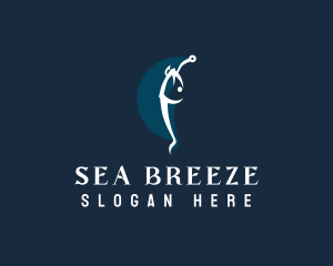 Fisherman - Fisherman Hook Ocean logo design