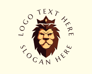 Kingdom - Monarch Crown Lion logo design