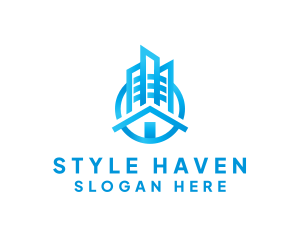 Hostel - Residential Home Skyscraper logo design
