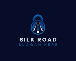 Security Road Key Hole logo design