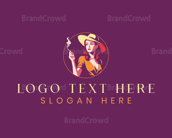 Sexy Smoking Woman Logo