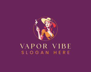 Sexy Smoking Woman logo design