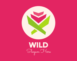 Origami Tulip Flower Logo