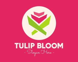 Tulip - Origami Tulip Flower logo design