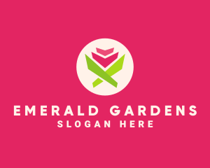 Origami Tulip Flower Florist logo design