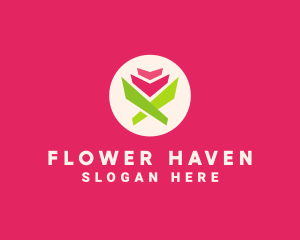 Origami Tulip Flower Florist logo design