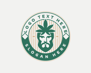 Hemp - Cannabis Leaf Man logo design