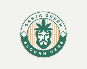 Ganja - Cannabis Leaf Man logo design