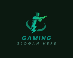 Athlete Shooting Lightning Logo