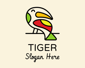 Aviary - Colorful Wild Toucan logo design