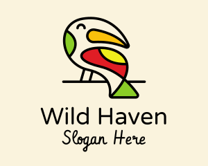 Colorful Wild Toucan  logo design