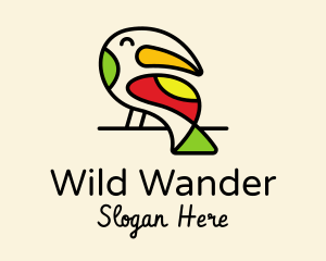 Colorful Wild Toucan  logo design