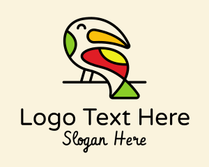 Wildlife Center - Colorful Wild Toucan logo design