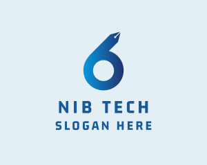 Nib - Pen Nib Number 6 logo design