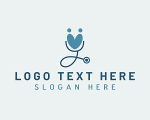 Health Center - Human Healthcare Stethoscope logo design