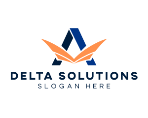 Delta - Wings Aviation Letter A logo design