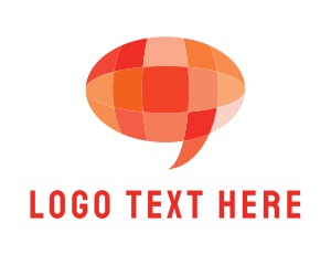 Talk Bubble - Orange Global Chat logo design