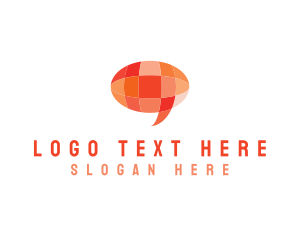 Talk Bubble - Orange Global Chat logo design