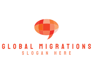 Orange Global Chat logo design