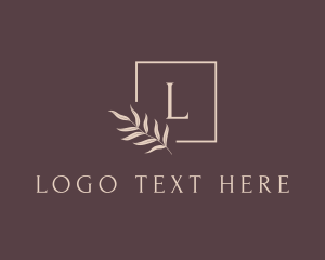 Lettermark - Leaf Wedding Frame logo design