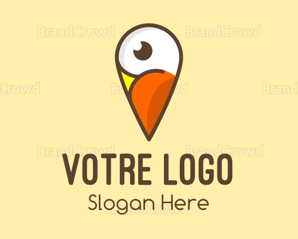 Bird Location Pin Logo