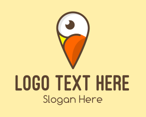 Stork - Bird Location Pin logo design