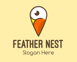 Bird Location Pin logo design