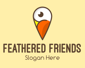 Bird Location Pin logo design