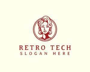 Retro Woman Beauty logo design