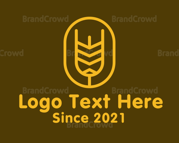 Minimalist Wheat Grain Badge Logo