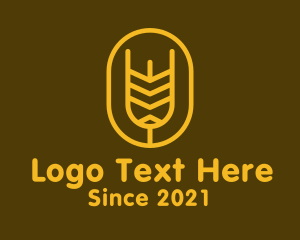 Wheat Farm - Minimalist Wheat Grain Badge logo design