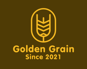 Minimalist Wheat Grain Badge logo design