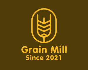 Minimalist Wheat Grain Badge logo design