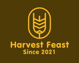 Minimalist Wheat Grain Badge logo design