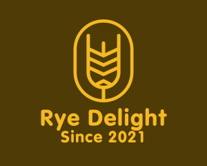 Rye - Minimalist Wheat Grain Badge logo design