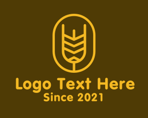 Farming - Minimalist Wheat Grain Badge logo design