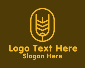 Minimalist Wheat Grain Badge Logo