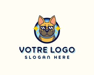 French Bulldog Pet Grooming Logo