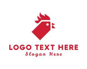 Red Rooster - Chicken Poultry Tag logo design