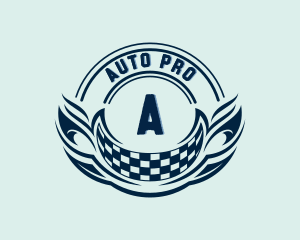 Auto - Auto Racing Flag logo design