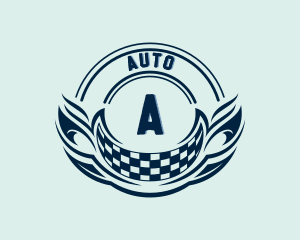 Auto Racing Flag logo design