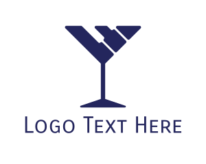Alcohol - Piano Keys Cocktail logo design