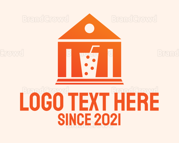 Orange Milk Tea House Logo